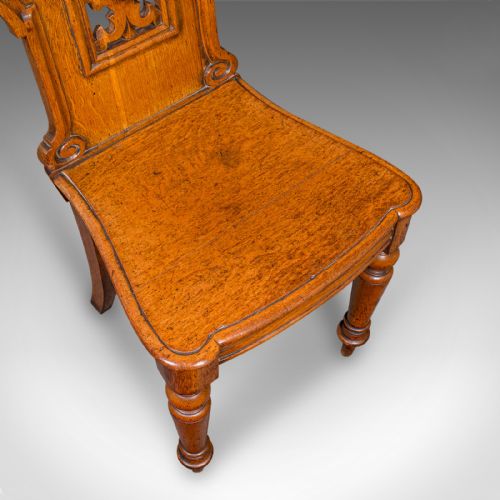 PAIR OF ANTIQUE HALL CHAIRS SCOTTISH OAK RECEPTION SEATS REGENCY CIRCA 1830 - ADDITIONAL PHOTO 10