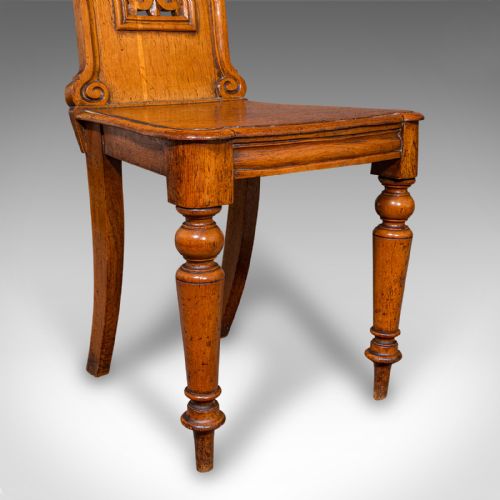 PAIR OF ANTIQUE HALL CHAIRS SCOTTISH OAK RECEPTION SEATS REGENCY CIRCA 1830 - ADDITIONAL PHOTO 11