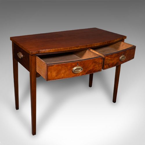fig 1. Antique Console Writing Desk, English, Two Drawer Side Table, Georgian, C.1800