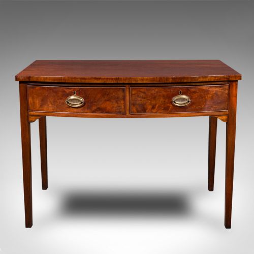 fig 2. Antique Console Writing Desk, English, Two Drawer Side Table, Georgian, C.1800