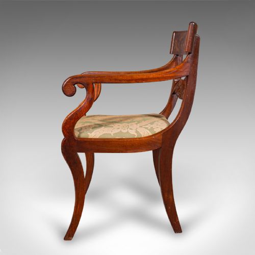 ANTIQUE ELBOW CHAIR ENGLISH DRAWING ROOM SEAT STUDY BEDROOM ARMCHAIR REGENCY - ADDITIONAL PHOTO 3