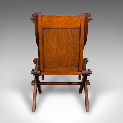 ANTIQUE GLASTONBURY CHAIR ENGLISH OAK ELBOW SEAT GOTHIC REVIVAL VICTORIAN - ADDITIONAL PHOTO 3