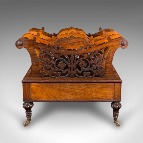ANTIQUE CANTERBURY ENGLISH COUNTRY HOUSE MAGAZINE RACK WILLIAM IV C1835 - ADDITIONAL PHOTO 4