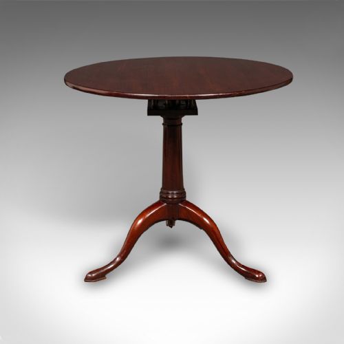 ANTIQUE TRIPOD TABLE ENGLISH TILT TOP SIDE OCCASIONAL WINE LAMP GEORGIAN - ADDITIONAL PHOTO 3