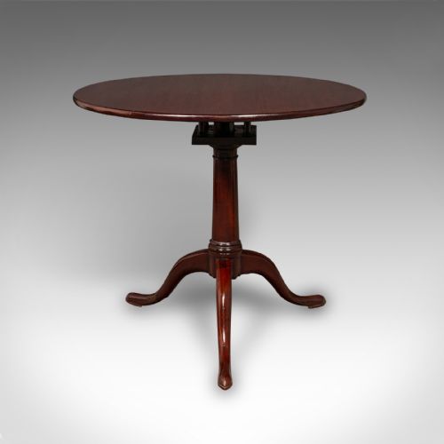 ANTIQUE TRIPOD TABLE ENGLISH TILT TOP SIDE OCCASIONAL WINE LAMP GEORGIAN - ADDITIONAL PHOTO 4