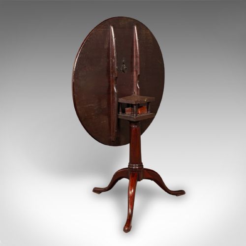 ANTIQUE TRIPOD TABLE ENGLISH TILT TOP SIDE OCCASIONAL WINE LAMP GEORGIAN - ADDITIONAL PHOTO 7