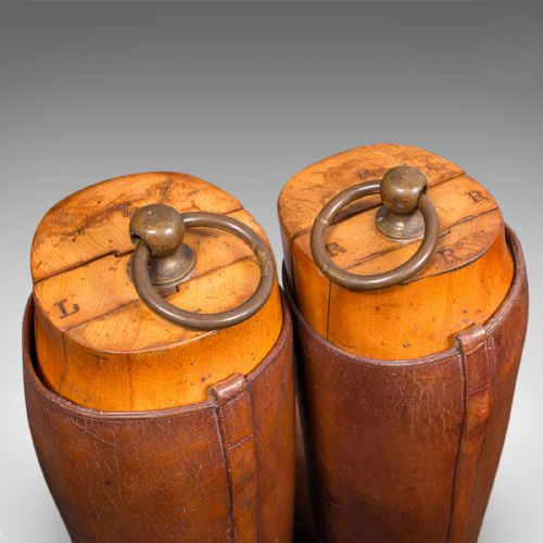 ANTIQUE BOOTMAKERS DISPLAY ENGLISH LEATHER BOOT STRETCHER SET EDWARDIAN - ADDITIONAL PHOTO 7