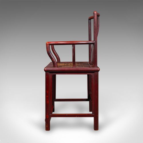 PAIR OF ANTIQUE SIDE CHAIRS ORIENTAL LACQUERED ELBOW SEATS CANE VICTORIAN - ADDITIONAL PHOTO 10
