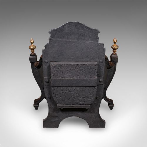 fig 3. Antique Free-standing Fire Basket, English, Hearth, Georgian Revival, Victorian