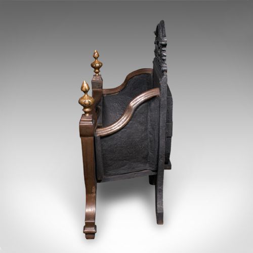 fig 4. Antique Free-standing Fire Basket, English, Hearth, Georgian Revival, Victorian