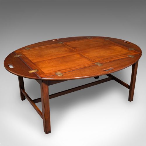 VINTAGE BUTLER'S TRAY TABLE ENGLISH SERVING STAND REGENCY REVIVAL ART DECO - ADDITIONAL PHOTO 2