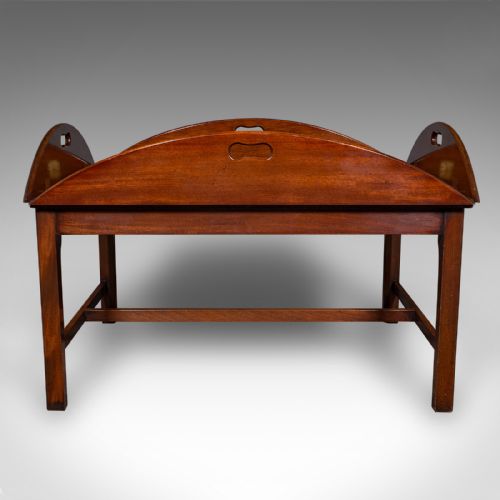 VINTAGE BUTLER'S TRAY TABLE ENGLISH SERVING STAND REGENCY REVIVAL ART DECO - ADDITIONAL PHOTO 5