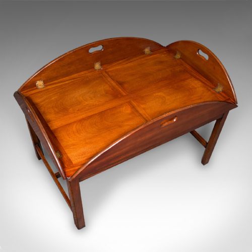 VINTAGE BUTLER'S TRAY TABLE ENGLISH SERVING STAND REGENCY REVIVAL ART DECO - ADDITIONAL PHOTO 7
