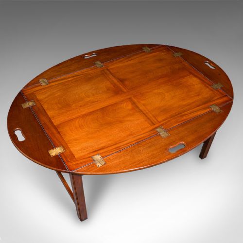 VINTAGE BUTLER'S TRAY TABLE ENGLISH SERVING STAND REGENCY REVIVAL ART DECO - ADDITIONAL PHOTO 9