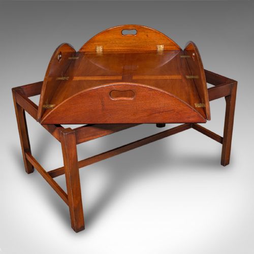 VINTAGE BUTLER'S TRAY TABLE ENGLISH SERVING STAND REGENCY REVIVAL ART DECO - ADDITIONAL PHOTO 11