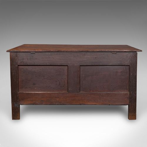 LARGE ANTIQUE CARVED COFFER ENGLISH OAK BLANKET CHEST WILLIAM III CIRCA 1700 - ADDITIONAL PHOTO 4