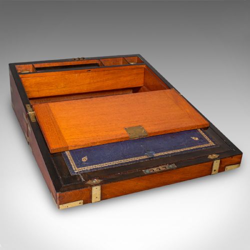 fig 2. Antique Gentleman’s Correspondence Case, English, Walnut, Writing Slope, Regency