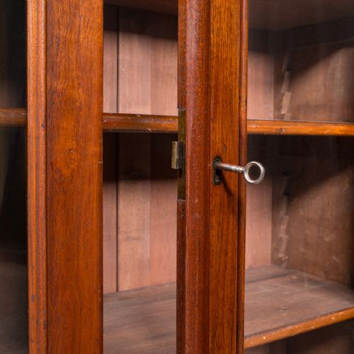 ANTIQUE DISPLAY BOOKCASE ENGLISH GLAZED BOOK CABINET HOME LIBRARY VICTORIAN - ADDITIONAL PHOTO 9