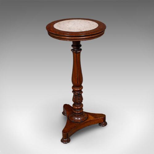 ANTIQUE JARDINIERE STAND ENGLISH WALNUT MARBLE PLANTER TABLE WILLIAM IV - ADDITIONAL PHOTO 1