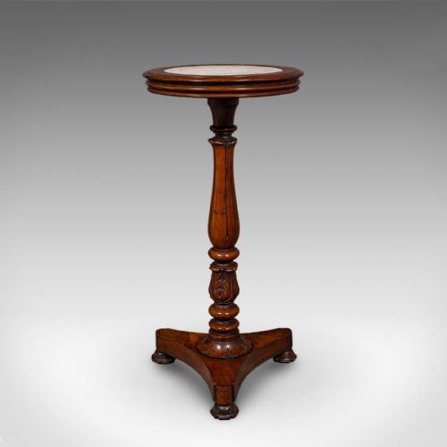 ANTIQUE JARDINIERE STAND ENGLISH WALNUT MARBLE PLANTER TABLE WILLIAM IV - ADDITIONAL PHOTO 2