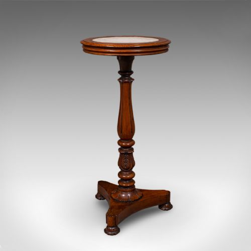 ANTIQUE JARDINIERE STAND ENGLISH WALNUT MARBLE PLANTER TABLE WILLIAM IV - ADDITIONAL PHOTO 3
