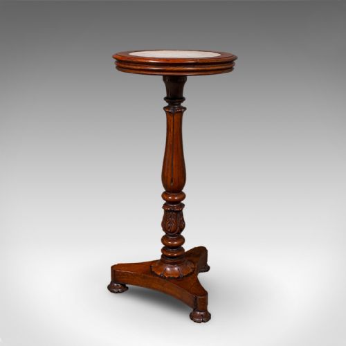 ANTIQUE JARDINIERE STAND ENGLISH WALNUT MARBLE PLANTER TABLE WILLIAM IV - ADDITIONAL PHOTO 4