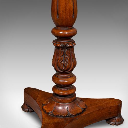 ANTIQUE JARDINIERE STAND ENGLISH WALNUT MARBLE PLANTER TABLE WILLIAM IV - ADDITIONAL PHOTO 7