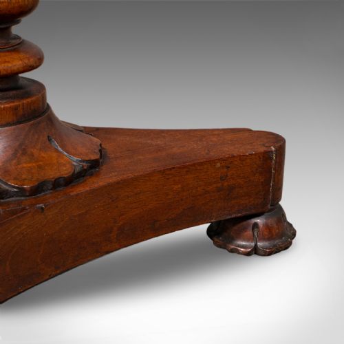 ANTIQUE JARDINIERE STAND ENGLISH WALNUT MARBLE PLANTER TABLE WILLIAM IV - ADDITIONAL PHOTO 9