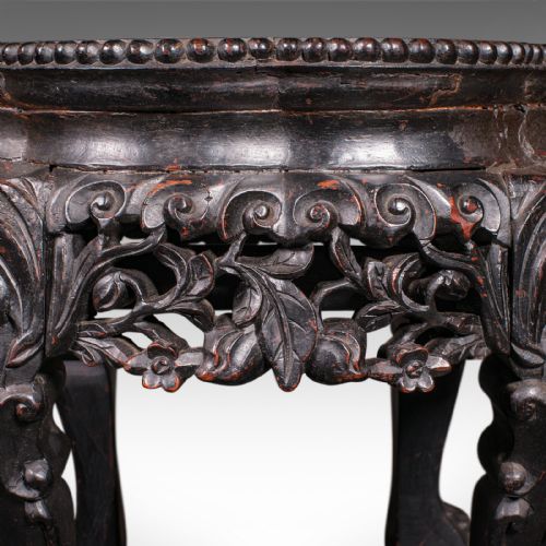 ANTIQUE LAMP TABLE ENGLISH EBONISED OCCASIONAL STOOL WINE STAND VICTORIAN - ADDITIONAL PHOTO 7