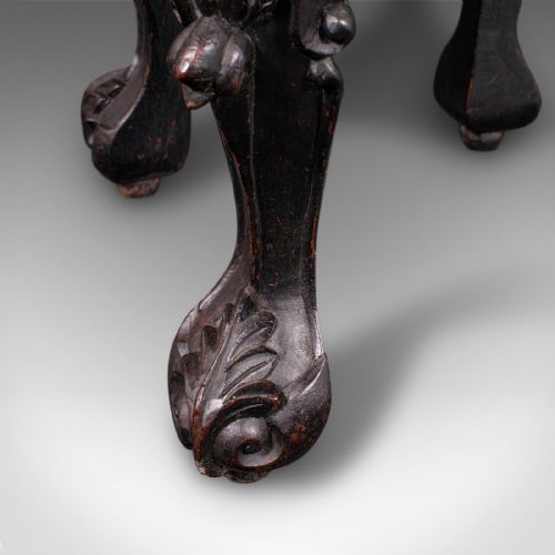 ANTIQUE LAMP TABLE ENGLISH EBONISED OCCASIONAL STOOL WINE STAND VICTORIAN - ADDITIONAL PHOTO 9