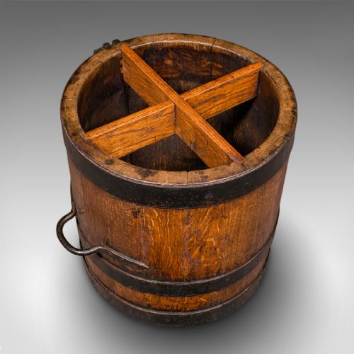 ANTIQUE COOPERED STICK STAND ENGLISH OAK BARREL UMBRELLA LOOP VICTORIAN - ADDITIONAL PHOTO 5