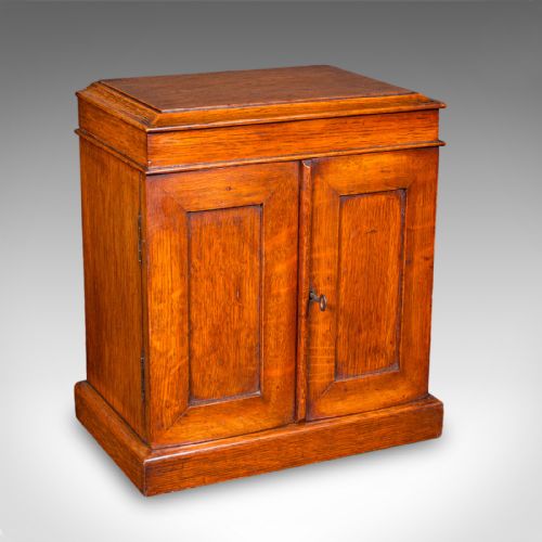 SMALL ANTIQUE SPECIMEN CASE ENGLISH OAK COLLECTORS CABINET VICTORIAN 1880 - ADDITIONAL PHOTO 1