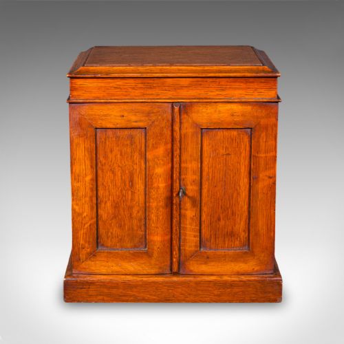 SMALL ANTIQUE SPECIMEN CASE ENGLISH OAK COLLECTORS CABINET VICTORIAN 1880 - ADDITIONAL PHOTO 4