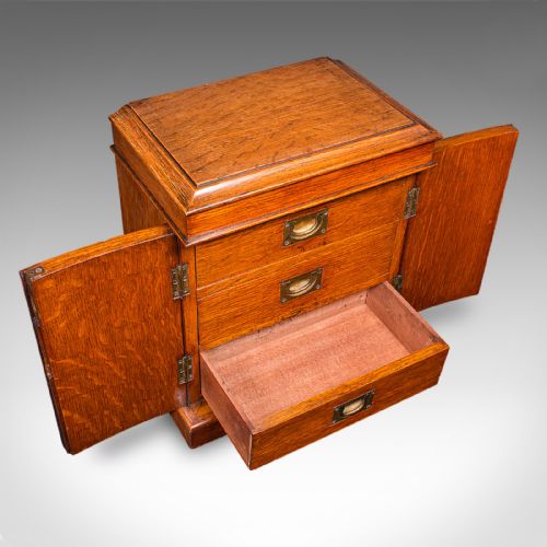 SMALL ANTIQUE SPECIMEN CASE ENGLISH OAK COLLECTORS CABINET VICTORIAN 1880 - ADDITIONAL PHOTO 8