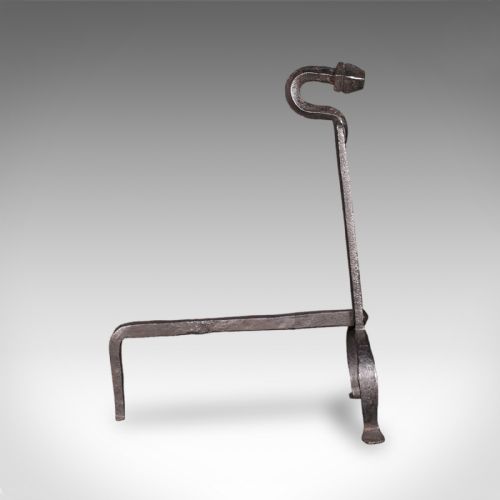 ANTIQUE FIREPLACE SET ENGLISH WROUGHT IRON FIRE BASKET ANDIRONS VICTORIAN - ADDITIONAL PHOTO 9