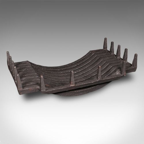 ANTIQUE FIREPLACE SET ENGLISH WROUGHT IRON FIRE BASKET ANDIRONS VICTORIAN - ADDITIONAL PHOTO 11