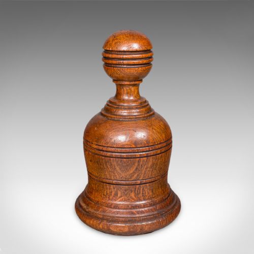 fig 1. Antique Turned Doorstop, Scottish, Oak, Country House, Door Keeper, Victorian