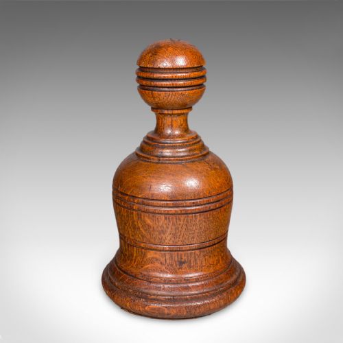 fig 2. Antique Turned Doorstop, Scottish, Oak, Country House, Door Keeper, Victorian