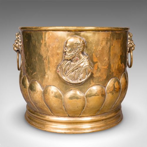 ANTIQUE COAL BUCKET FRENCH BRASS FIRESIDE FUEL BASKET PETRUS RAMUS VICTORIAN - ADDITIONAL PHOTO 2