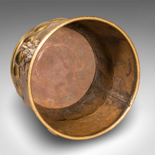 ANTIQUE COAL BUCKET FRENCH BRASS FIRESIDE FUEL BASKET PETRUS RAMUS VICTORIAN - ADDITIONAL PHOTO 7