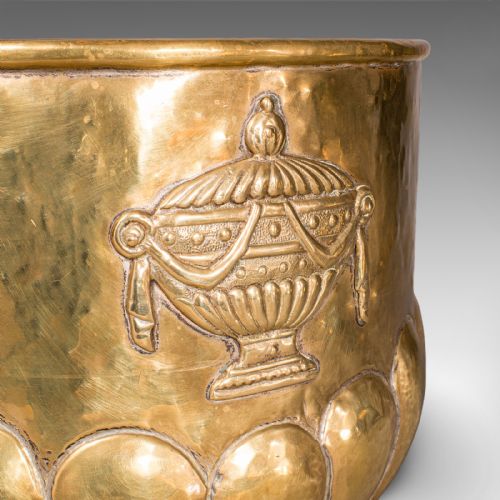 ANTIQUE COAL BUCKET FRENCH BRASS FIRESIDE FUEL BASKET PETRUS RAMUS VICTORIAN - ADDITIONAL PHOTO 9
