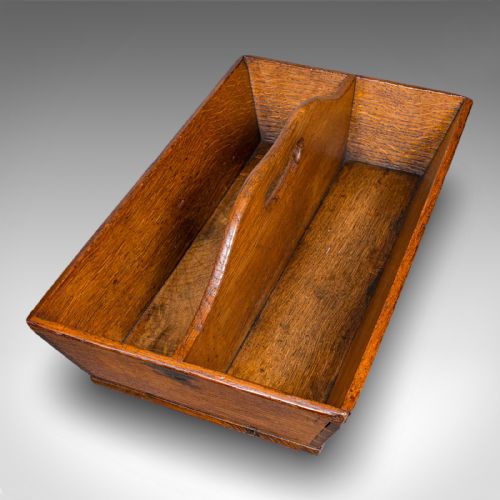 ANTIQUE HOUSEKEEPERS CARRY ENGLISH OAK CUTLERY TRAY TRUG WORK BOX GEORGIAN - ADDITIONAL PHOTO 5