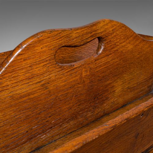 ANTIQUE HOUSEKEEPERS CARRY ENGLISH OAK CUTLERY TRAY TRUG WORK BOX GEORGIAN - ADDITIONAL PHOTO 6