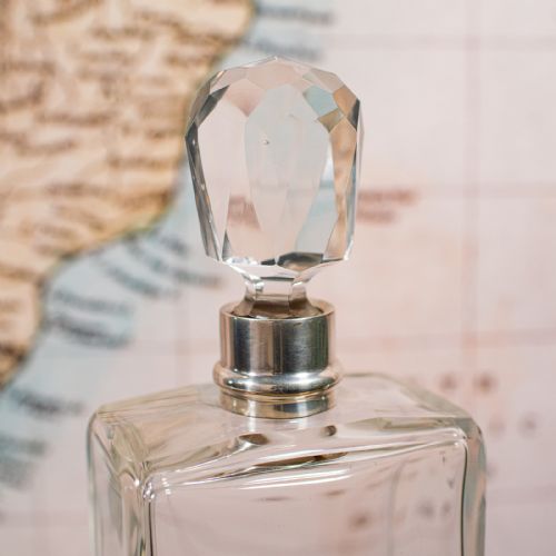 ANTIQUE WHISKEY DECANTER ENGLISH GLASS SCOTCH BOTTLE SILVER COLLAR HALLMARKED - ADDITIONAL PHOTO 6