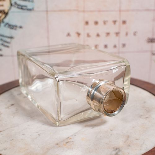 ANTIQUE WHISKEY DECANTER ENGLISH GLASS SCOTCH BOTTLE SILVER COLLAR HALLMARKED - ADDITIONAL PHOTO 8