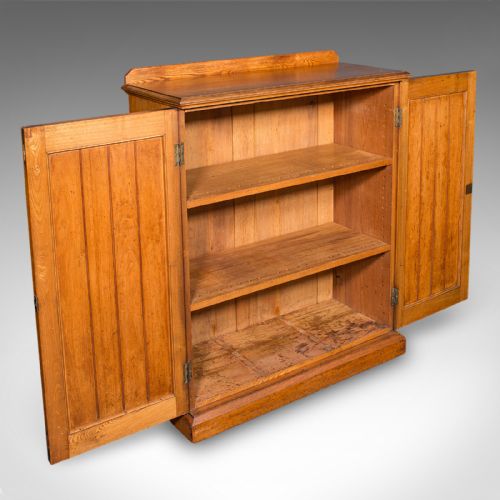 fig 1. Tall Antique Side Cabinet, English, Ash, Book Cupboard, Hall, Lounge, Victorian