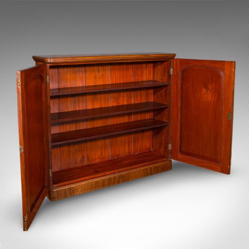 LARGE ANTIQUE CAPTAIN'S BOOKCASE ENGLISH ENCLOSED BOOK CABINET LATE VICTORIAN - ADDITIONAL PHOTO 1
