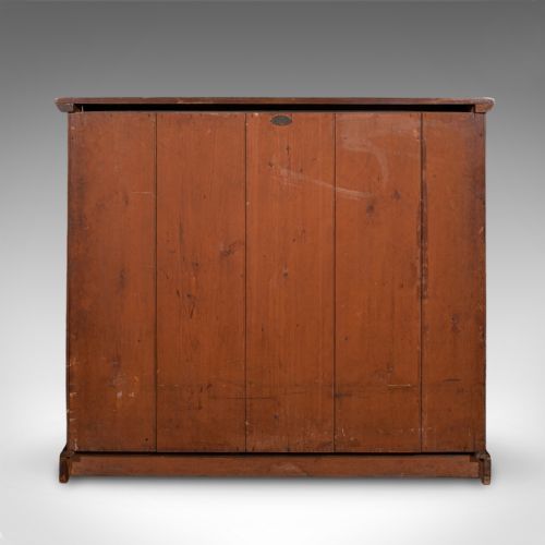 LARGE ANTIQUE CAPTAIN'S BOOKCASE ENGLISH ENCLOSED BOOK CABINET LATE VICTORIAN - ADDITIONAL PHOTO 5
