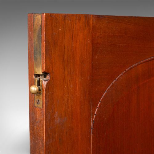 LARGE ANTIQUE CAPTAIN'S BOOKCASE ENGLISH ENCLOSED BOOK CABINET LATE VICTORIAN - ADDITIONAL PHOTO 9