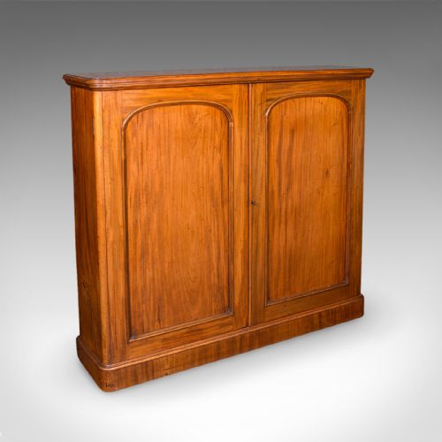 LARGE ANTIQUE CAPTAIN'S BOOKCASE ENGLISH ENCLOSED BOOK CABINET LATE VICTORIAN - ADDITIONAL PHOTO 10